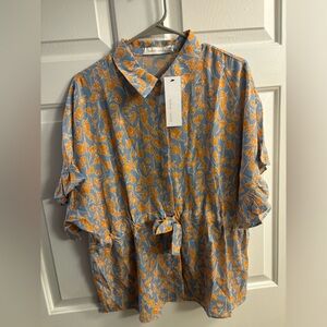 NWT! Bishop + Young Floral Ruffle Sleeve Blouse